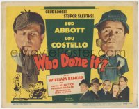 8k0724 WHO DONE IT TC R1954 detectives Bud Abbott & Lou Costello with Sherlock hats & pipes, rare!