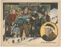 8k1291 WINDS OF CHANCE LC 1925 Victor McLaglen rescues Anna Q. Nilsson from mountain torrent, rare!