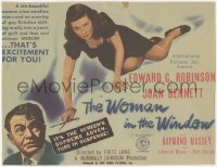 8k0729 WOMAN IN THE WINDOW TC 1944 Fritz Lang, Edward G. Robinson, sexy Joan Bennett with scissors!
