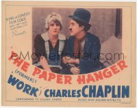 8k1302 WORK LC R1940 Charlie Chaplin, Edna Purviance, The Paper Hanger, with music & sound effects!