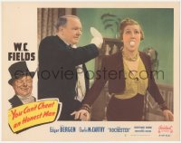 8k0519 YOU CAN'T CHEAT AN HONEST MAN LC #2 R1949 W.C. Fields hitting ping pong ball from her mouth!