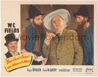 8k0524 YOU CAN'T CHEAT AN HONEST MAN LC #3 R1949 W.C. Fields in cowboy hat between two hillbillies!