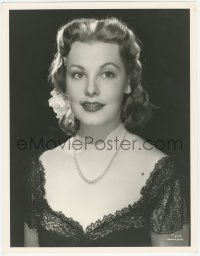8m0211 ARLENE DAHL deluxe 11x14.25 still 1940s head & shoulders portrait wearing lace dress!
