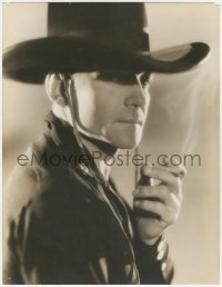 8m0222 BUCK JONES deluxe 10.5x13.5 still 1932 smoking c/u of the Columbia cowboy star by Bud Fraker!