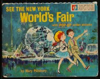 8m0989 1964 NEW YORK WORLD'S FAIR softcover book 1963 great art with pop-up action pictures!