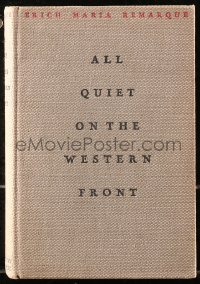 8m0834 ALL QUIET ON THE WESTERN FRONT 1st edition hardcover book 1929 novel by Erich Maria Remarque!