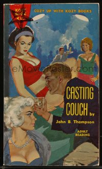 8m1097 CASTING COUCH paperback book 1962 art of sleazy Hollywood producer luring sexy women!