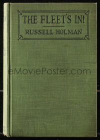 8m0884 FLEET'S IN hardcover book 1928 Russell Holman's novel with scenes from the Clara Bow movie!