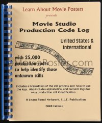 8m1047 MOVIE STUDIO PRODUCTION CODE LOG softcover book 2009 25,000 codes to help identify stills!