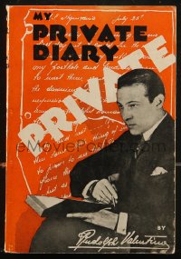 8m1050 MY PRIVATE DIARY softcover book 1929 an illustrated autobiography of Rudolph Valentino!