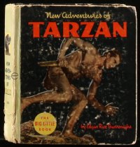 8m0936 NEW ADVENTURES OF TARZAN Big Little Book hardcover book 1935 Edgar Rice Burroughs story!