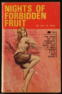 8m1131 NIGHTS OF FORBIDDEN FRUIT paperback book 1966 Paul Rader art, she wants sex, not love!