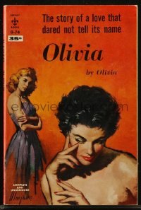 8m1135 OLIVIA paperback book 1949 the story of a love that dared no tell its name, sexy art!
