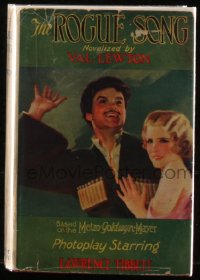 8m0956 ROGUE SONG movie edition hardcover book 1930 opera star Lawrence Tibett, by Val Lewton!