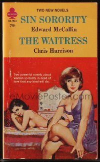 8m1151 SIN SORORITY/THE WAITRESS paperback book 1967 so badly in need of love that any kind will do!