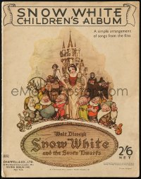 8m1065 SNOW WHITE & THE SEVEN DWARFS English softcover song book 1938 music from the movie!