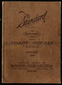 8m1251 STANDARD CASTING DIRECTORY softcover book January 1930 Bela Lugosi, Myrna Loy, Mary Astor