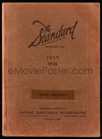 8m1257 STANDARD CASTING DIRECTORY softcover book July 1936 Snowflake Toones, Ben Carter, Lew Ayres!