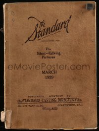 8m1249 STANDARD CASTING DIRECTORY softcover book March 1929 Jean Harlow, Bela Lugosi, Thelma Todd!