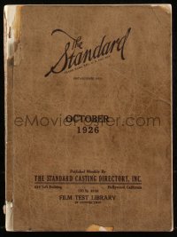 8m1247 STANDARD CASTING DIRECTORY softcover book October 1926 Boris Karloff, Oliver Hardy & more!