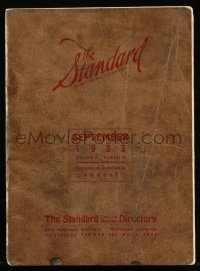 8m1245 STANDARD CASTING DIRECTORY softcover book September 1923 Noble Johnson, Wallace Beery & more!