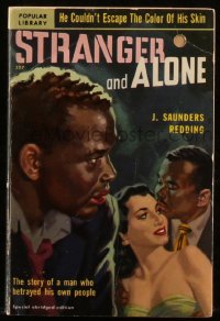 8m1153 STRANGER & ALONE paperback book 1951 he couldn't escape the color of his skin!