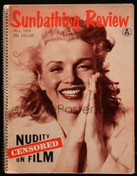 8m1071 SUNBATHING REVIEW spiral-bound softcover book 1958 Marilyn Monroe, nudity censored on film!