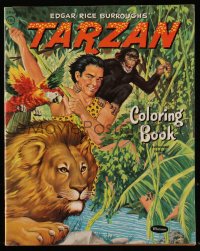 8m1075 TARZAN Whitman Publishing softcover coloring book 1953 Edgar Rice Burroughs, green style!