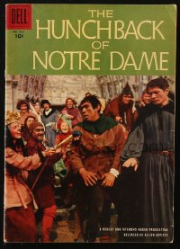 8m0080 HUNCHBACK OF NOTRE DAME #854 comic book 1957 Anthony Quinn as Quasimodo on the cover!