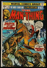 8m0174 MAN-THING #13 comic book January 1975 Death in the Land of the Damned, Kane & Janson art!