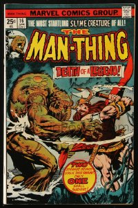 8m0177 MAN-THING #16 comic book April 1975 Death of a Legend, 2 strange beings, only 1 shall survive!