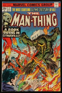 8m0178 MAN-THING #17 comic book May 1975 A Book Burns in Citrusville, Marvel Comics!