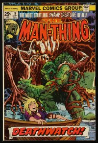 8m0170 MAN-THING #9 comic book September 1974 Deathwatch, Marvel Comics, Mike Ploog art!