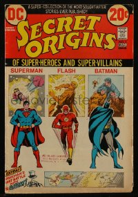 8m0116 SECRET ORIGINS #1 comic book February-March 1973 Superman, Flash, Batman, 1st issue!