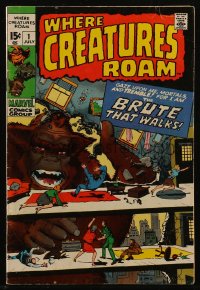 8m0137 WHERE CREATURES ROAM #1 comic book July 1970 Jack Kirby art, first issue!