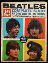 8m0439 16 magazine 1965 Beatles complete story from birth to now, 7 huge color pin-ups, 100 new pix!