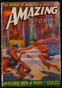 8m0026 AMAZING STORIES pulp magazine October 1941 Invisible Men of Mars by Edgar Rice Burroughs!
