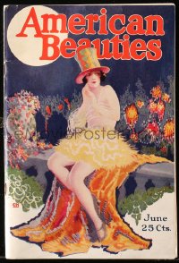 8m0440 AMERICAN BEAUTIES digest magazine June 1926 cover art of sexy woman wearing top hat by CH!