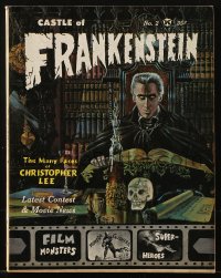 8m0700 CASTLE OF FRANKENSTEIN #2 magazine 1962 great Robert Adragna cover art of Christopher Lee!