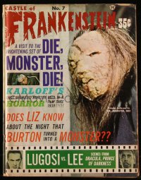 8m0705 CASTLE OF FRANKENSTEIN #7 magazine 1965 Bela Lugosi, Christopher Lee, Die Monster Die cover!