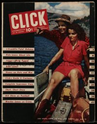 8m0460 CLICK magazine Nov 1941 Jack Beutel meets the real Jane Russell, great candid cover photo!