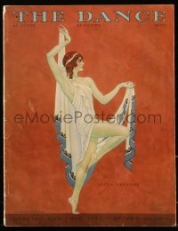 8m0464 DANCE magazine May 1929 great cover art of sexy dancer Nitza Vernille by Carl Link!