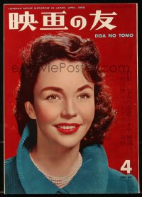 8m0748 EIGA NO TOMO Japanese magazine April 1958 great cover portrait of pretty Jennifer Jones!