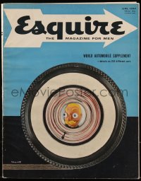 8m0473 ESQUIRE magazine June 1954 great cover art by Henry Wolf, Dorothy Dandridge centerfold!