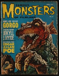 8m0674 FAMOUS MONSTERS OF FILMLAND #11 magazine April 1961 great Basil Gogos cover art of Gorgo!