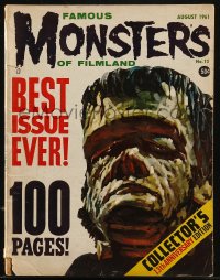 8m0675 FAMOUS MONSTERS OF FILMLAND #13 magazine August 1961 best issue ever, w/ Frankenstein cover!