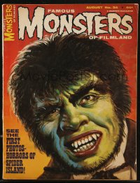 8m0687 FAMOUS MONSTERS OF FILMLAND #34 magazine August 1965 Maurice Whitman cover art of Mr. Hyde!