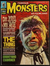 8m0695 FAMOUS MONSTERS OF FILMLAND #62 magazine February 1970 Gogos art of Dr. Jekyll & Mr. Hyde!