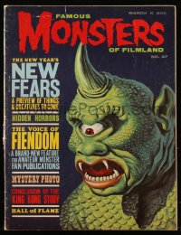 8m0683 FAMOUS MONSTERS OF FILMLAND #27 magazine March 1964 art of Harryhausen's cyclops from Sinbad!