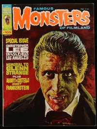 8m0697 FAMOUS MONSTERS OF FILMLAND #105 magazine March 1974 Gogos art of Christopher Lee as Dracula!